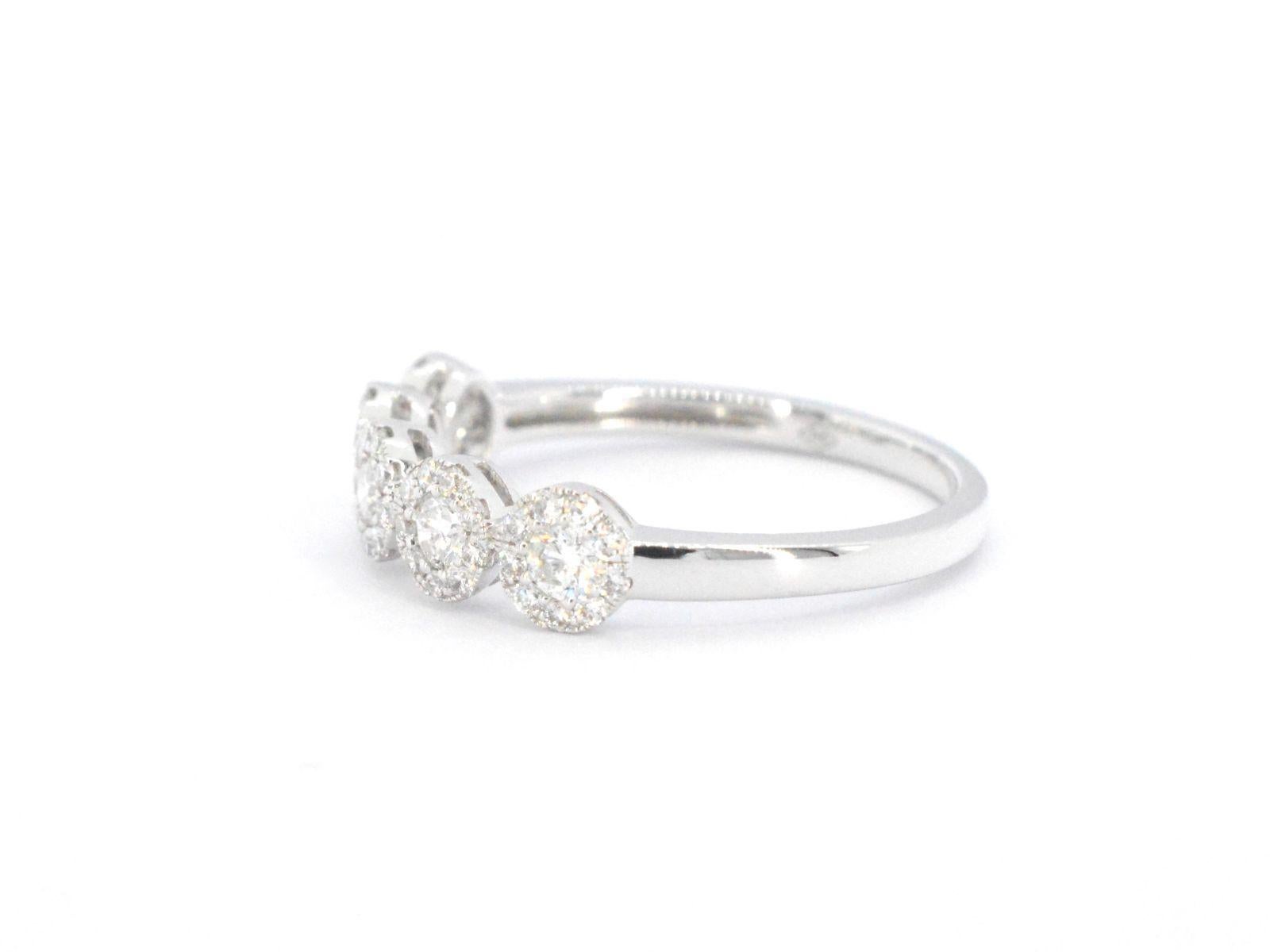 Women's or Men's White Golden Ring with Diamonds For Sale