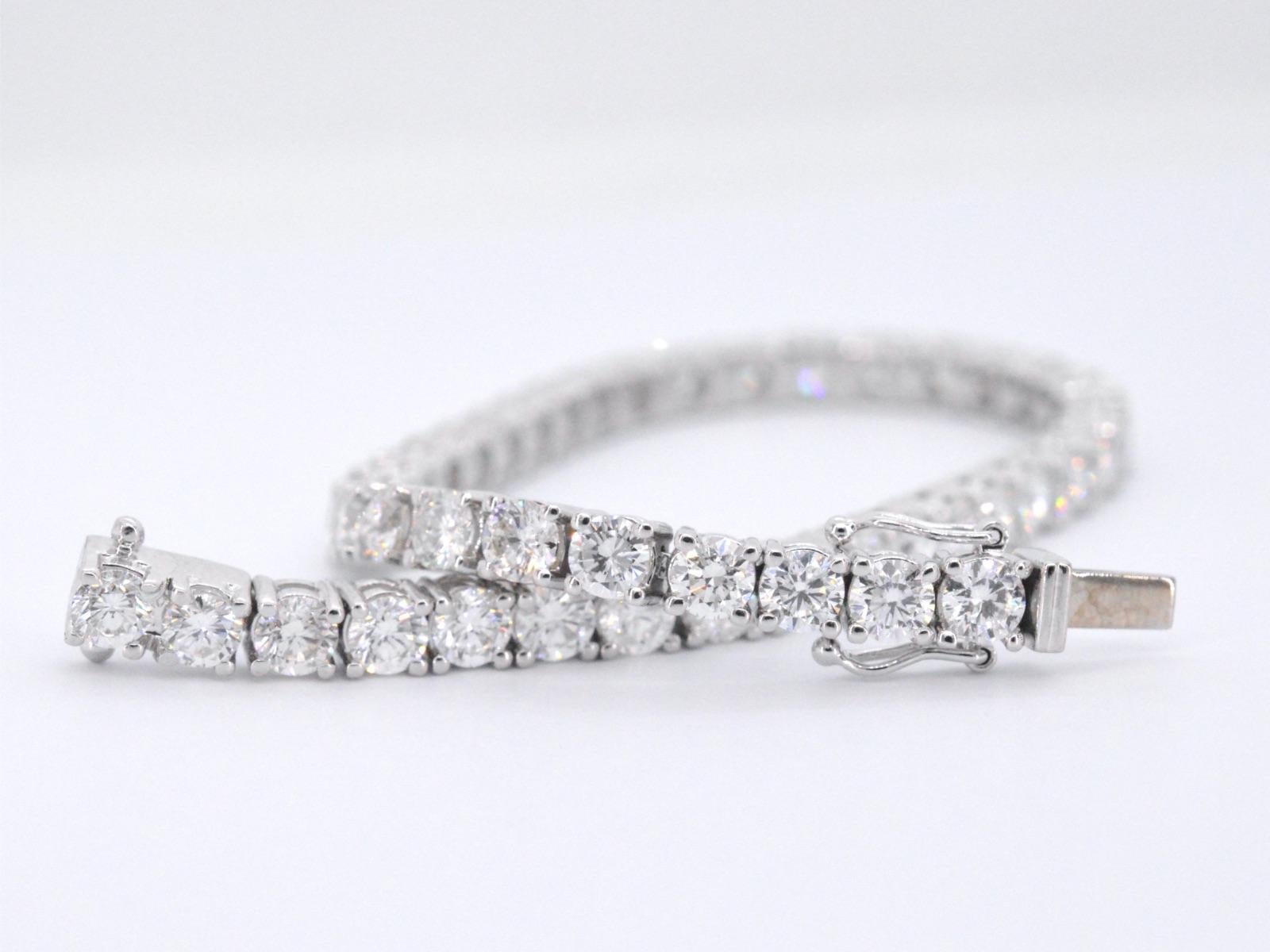da uomo o donna Bracciale Tennis in oro bianco con diamanti da 9,00 carati in vendita