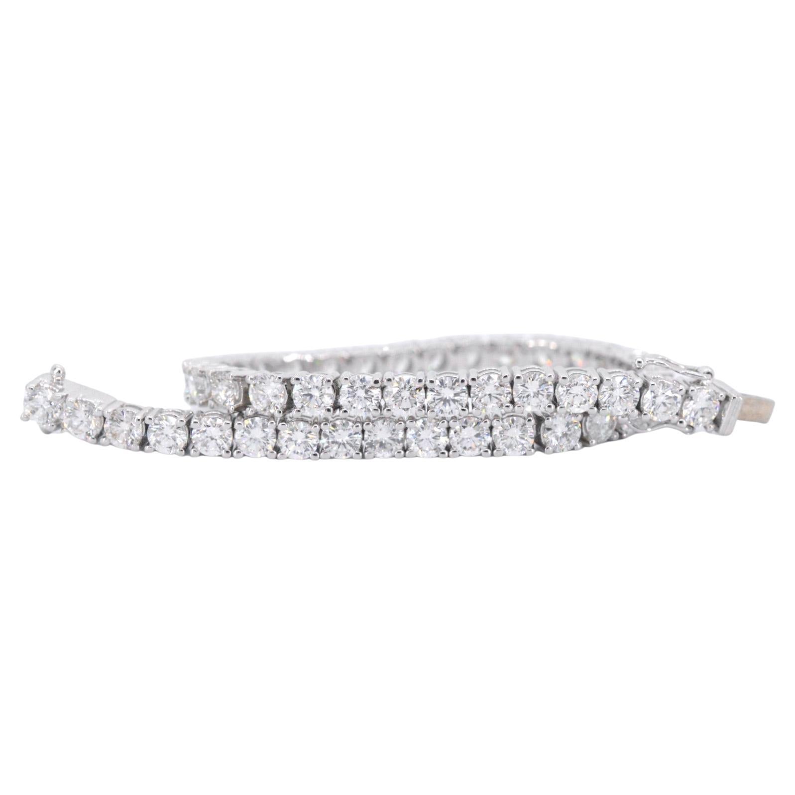 Bracelet de tennis en or blanc avec diamants de 9,00 carats