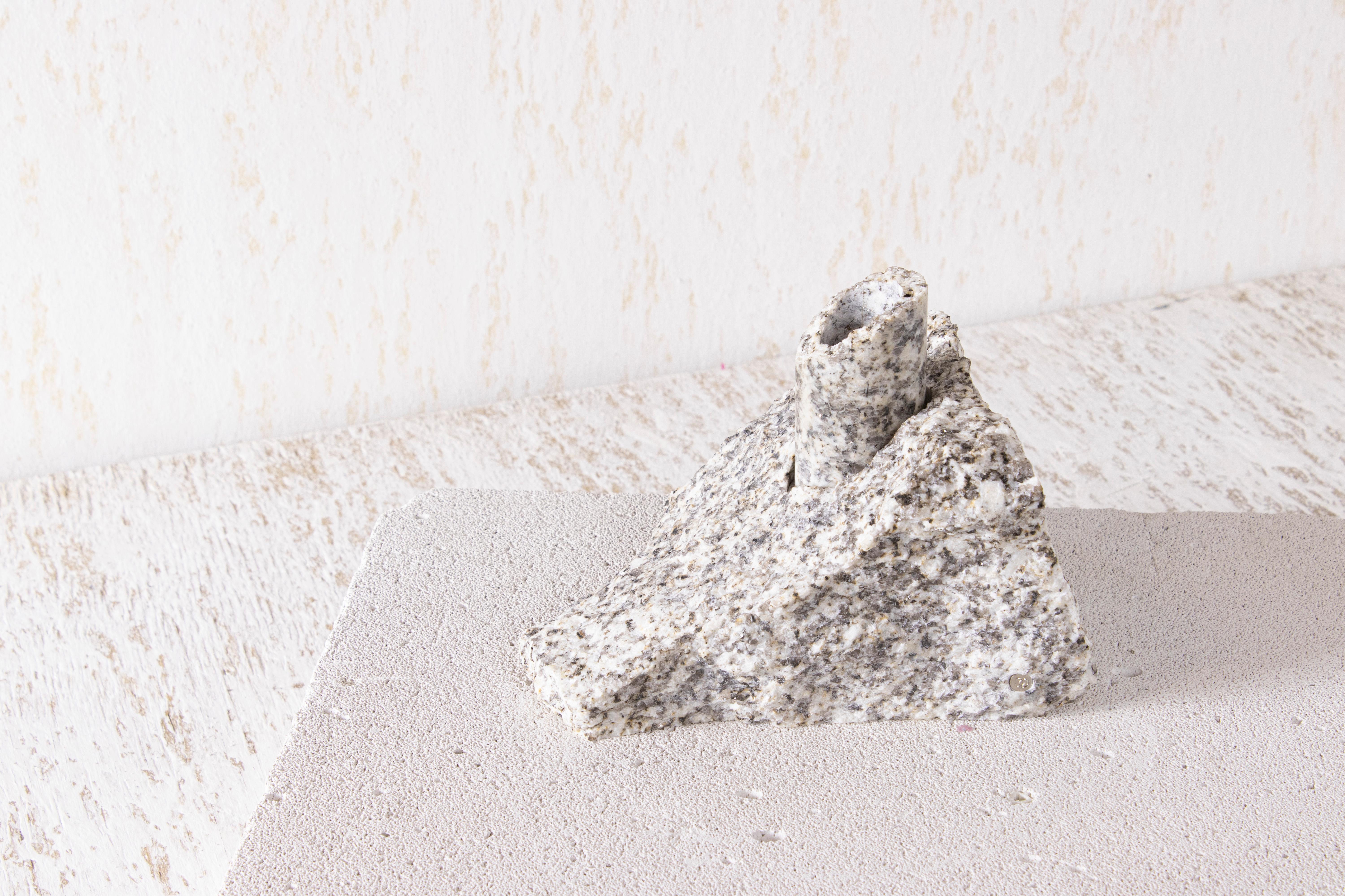 Modern White Granite Abra Candelabra II by Studio DO For Sale