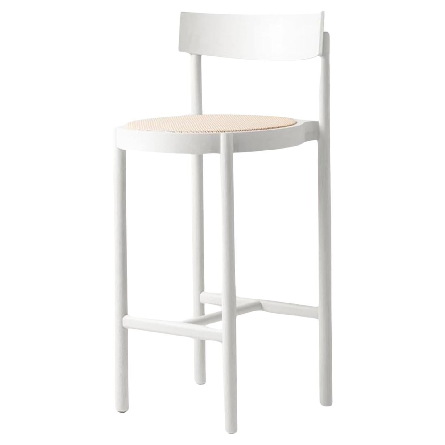 White Gravatá Counter Stool by Wentz For Sale