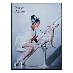 Vintage White, Gray and Pink Fashion Poster "Alvarez the Artist" by Graphique De France