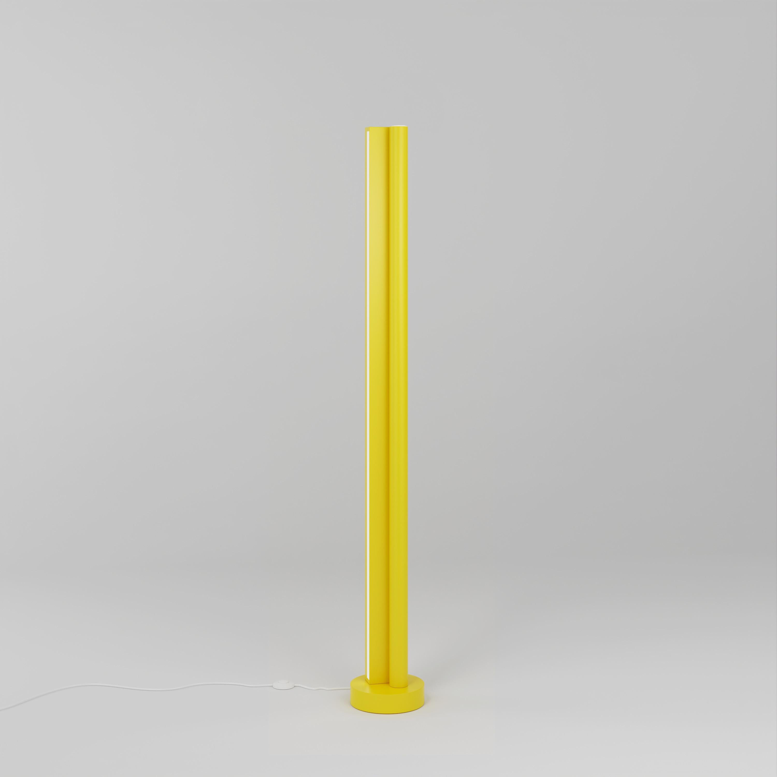 Contemporary White, Green, and Light Blue Tube and Rectangle Floor Light by Atelier Areti For Sale