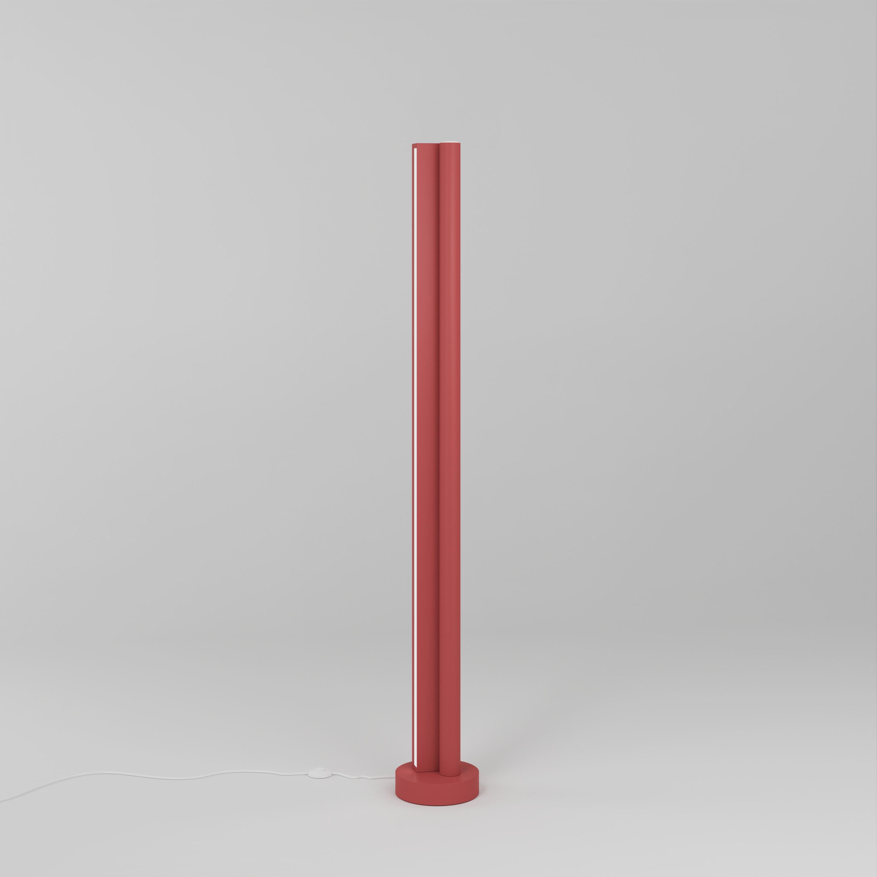 Metal White, Green, and Light Blue Tube and Rectangle Floor Light by Atelier Areti For Sale