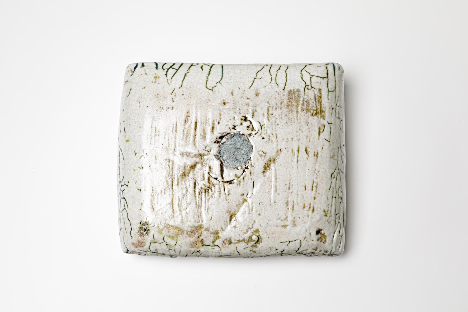 Céramique Sculpture en céramique émaillée blanc/vert de Gisèle Buthod Garçon, vers 1980-1990 en vente
