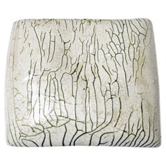 White/green glazed ceramic sculpture by Gisèle Buthod Garçon, circa 1980-1990