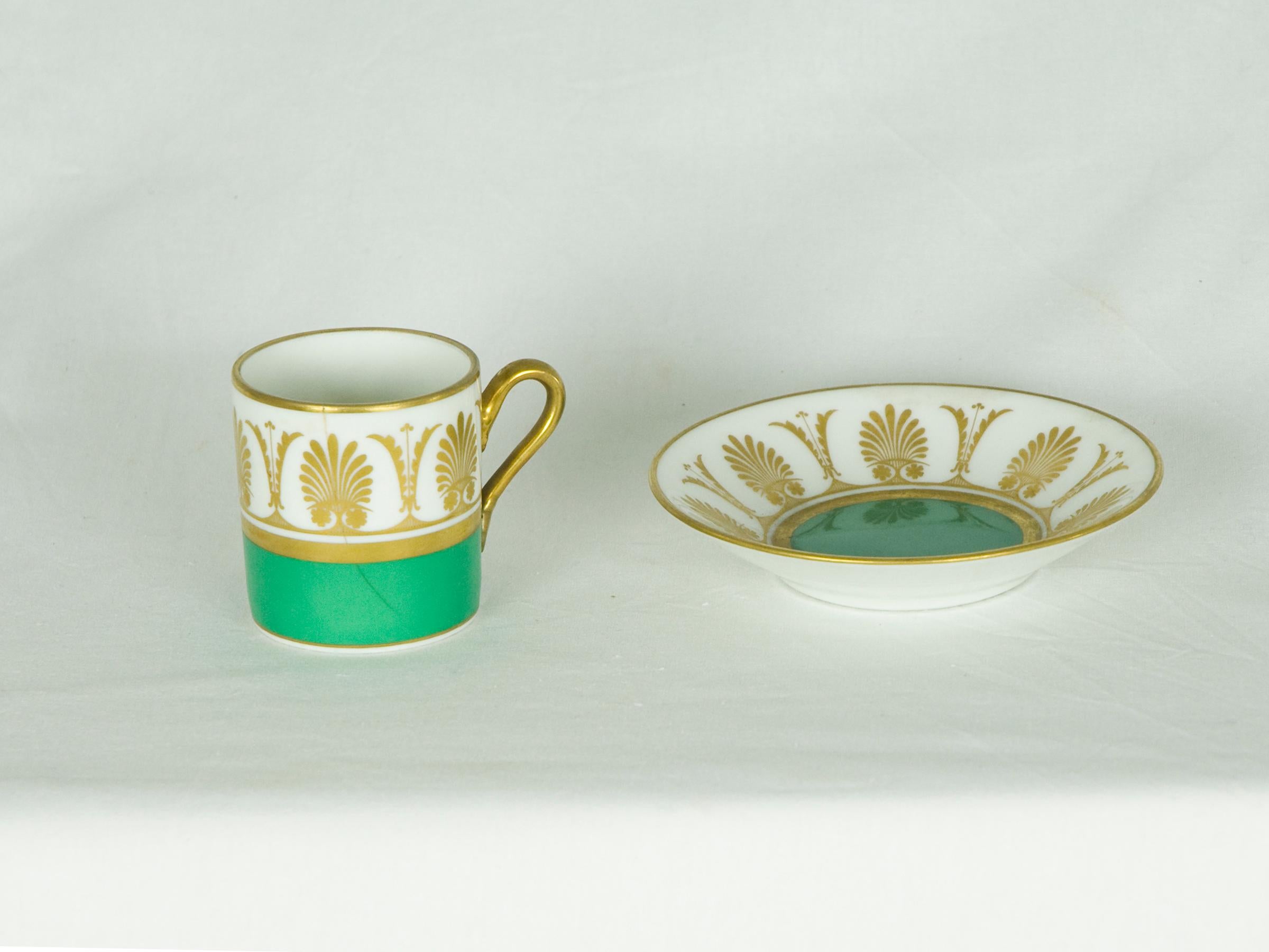 White, Green & Gold Ceramic '60s Coffee Service Attr. to Gio Ponti for Ginori 2