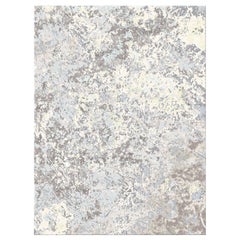 White Grey Rug Contemporary Light Wool Blend-Silk, Zanskar Allure, Large