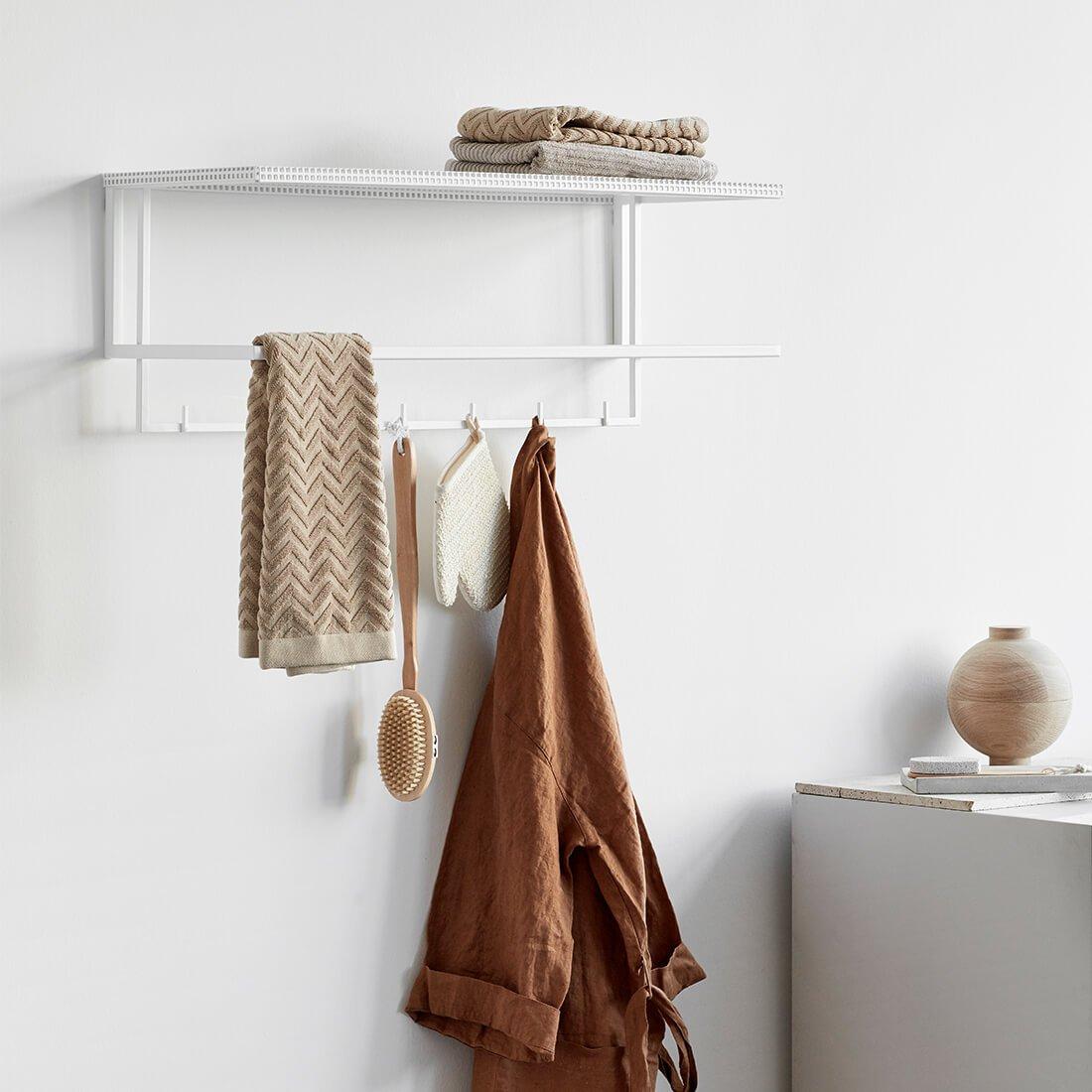 Powder-Coated White Grid Coat Hanger by Kristina Dam Studio For Sale