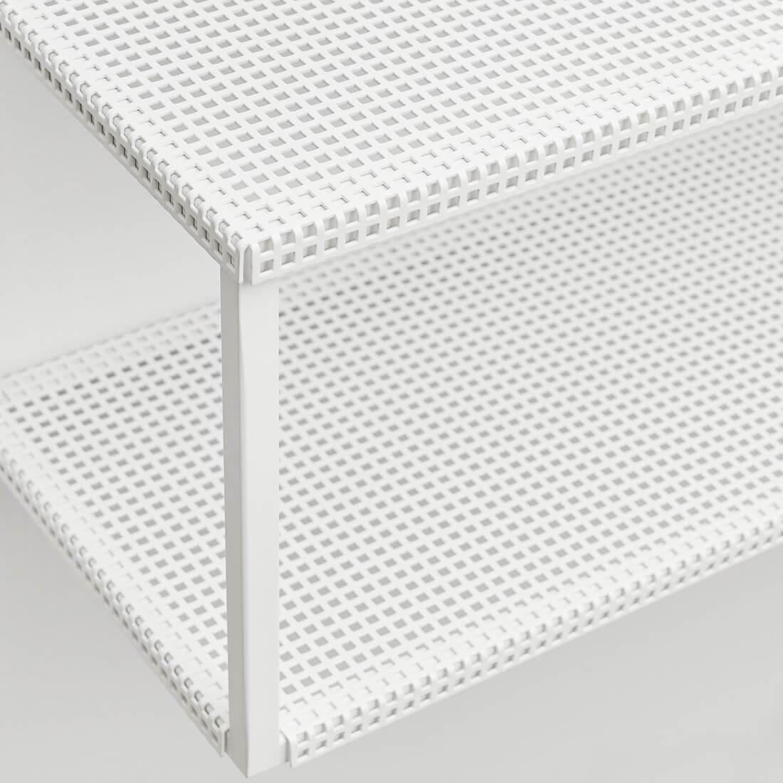 Modern White Grid Wall Shelf by Kristina Dam Studio