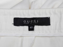White Gucci Pleated Cotton Trousers Size IT 40