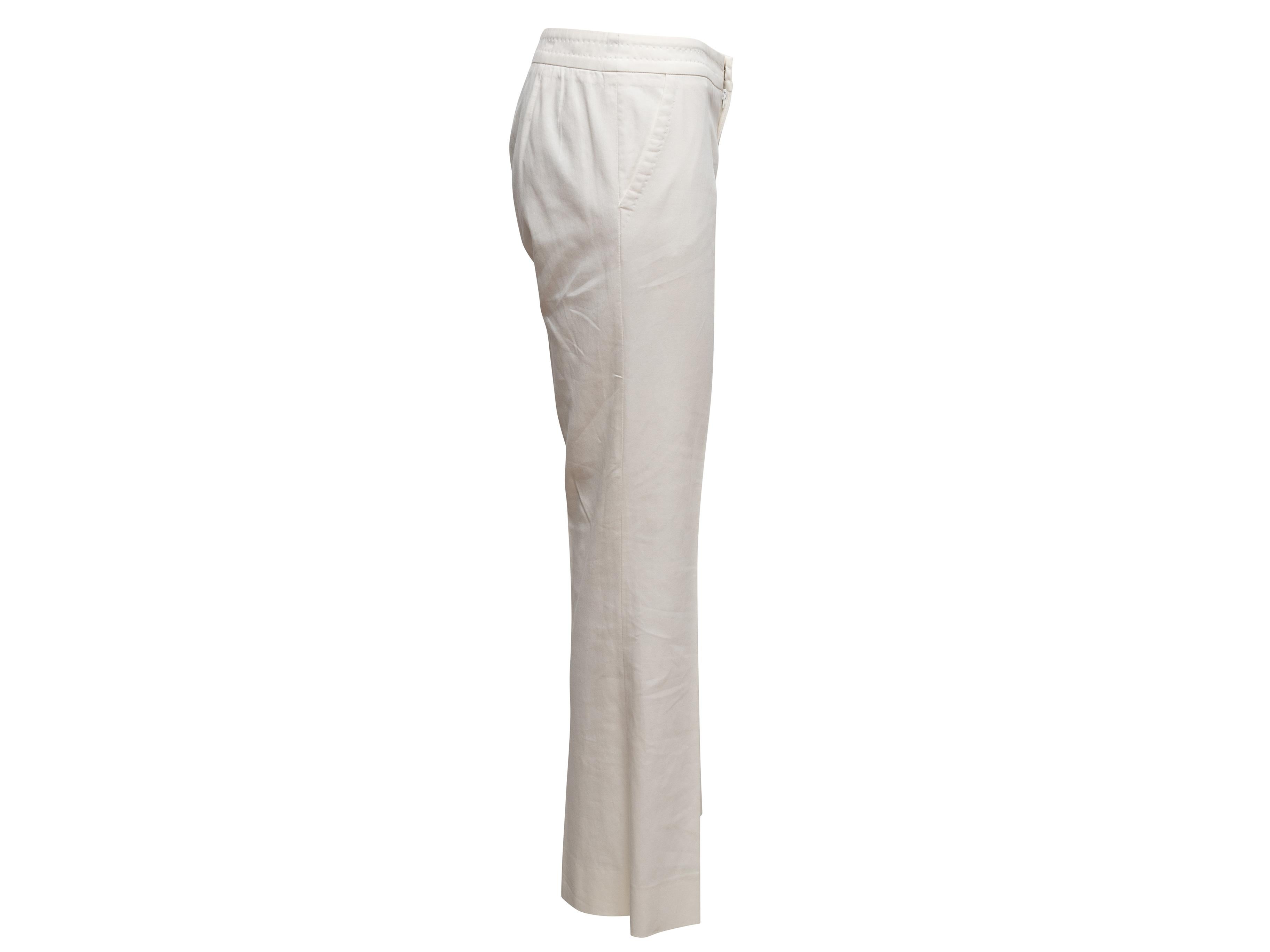 Pantalon en coton plissé blanc Gucci Taille IT 40 Bon état - En vente à New York, NY