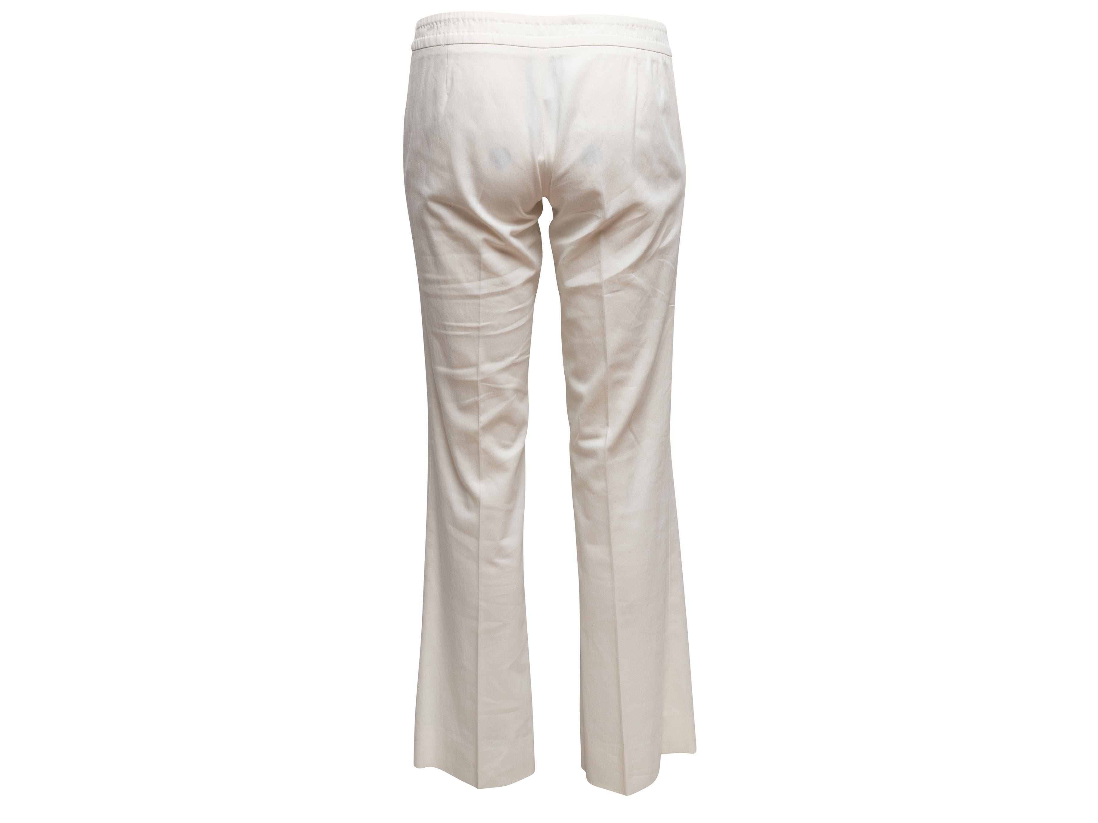 Pantalon en coton plissé blanc Gucci Taille IT 40 Pour femmes en vente