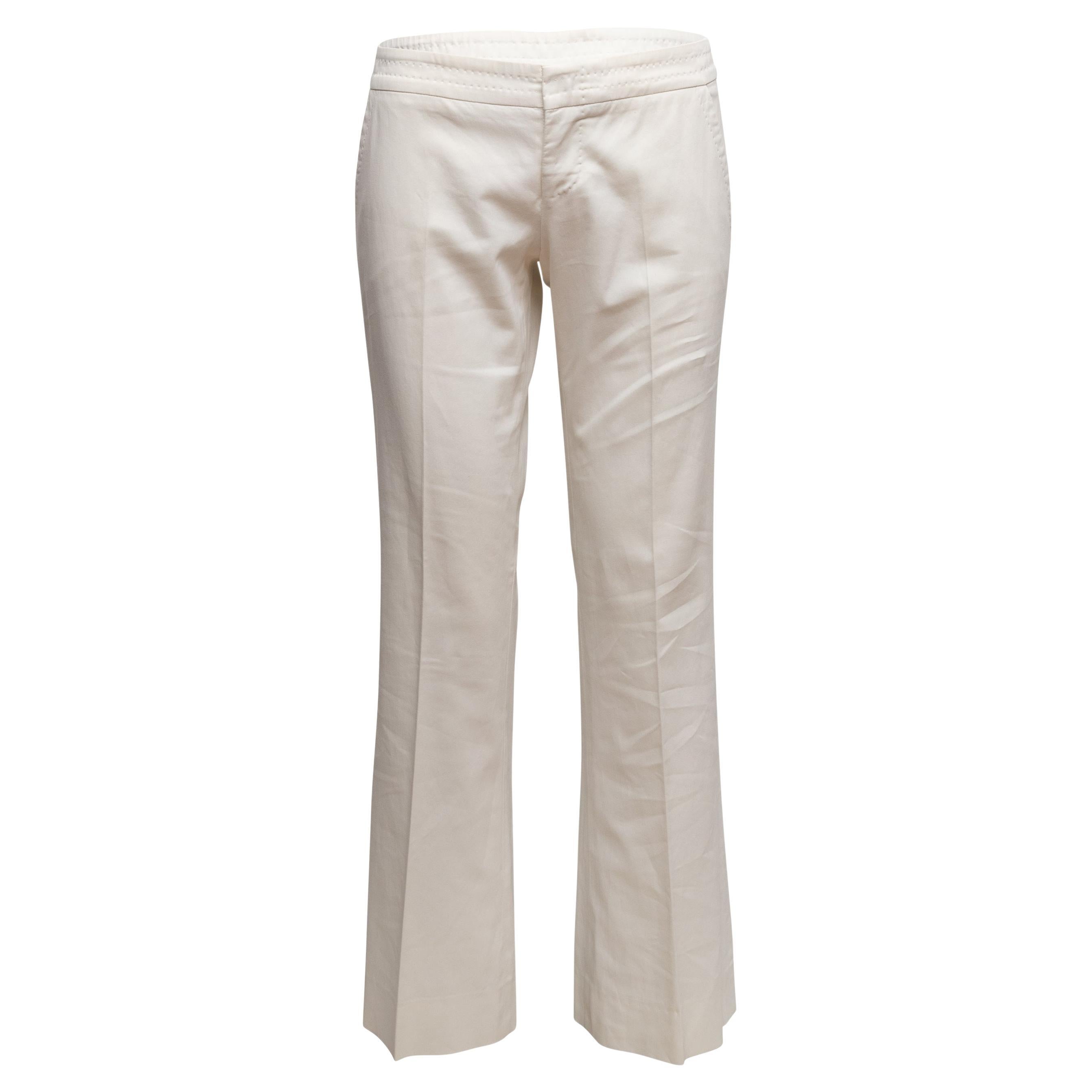 Pantalon en coton plissé blanc Gucci Taille IT 40