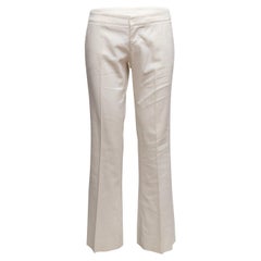 Pantalon en coton plissé blanc Gucci Taille IT 40