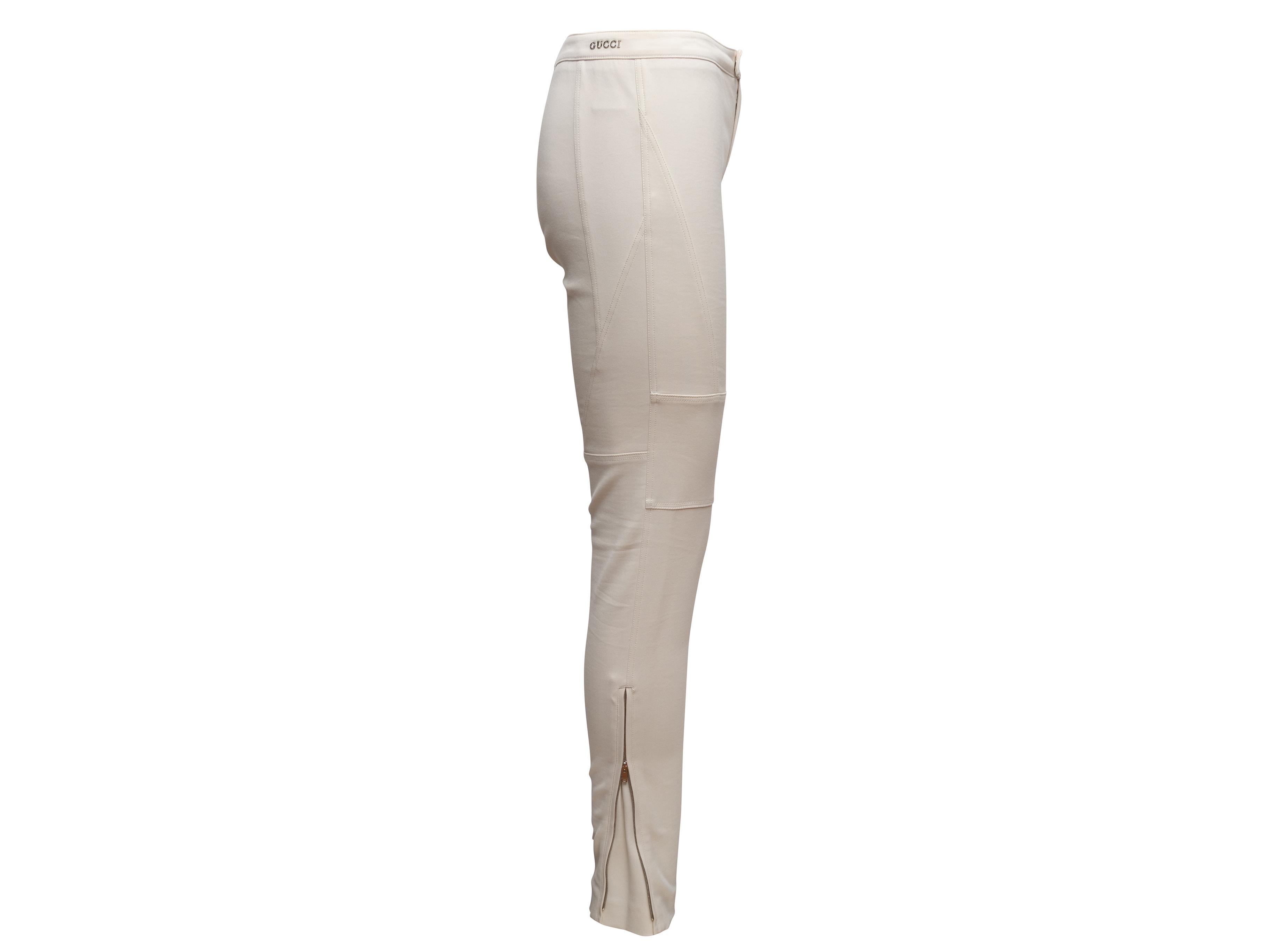 Pantalon droit blanc Gucci Taille IT 40 Bon état - En vente à New York, NY
