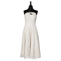 White guipure bustier wedding dress Pierre Balmain Haute-Couture Circa 1950's