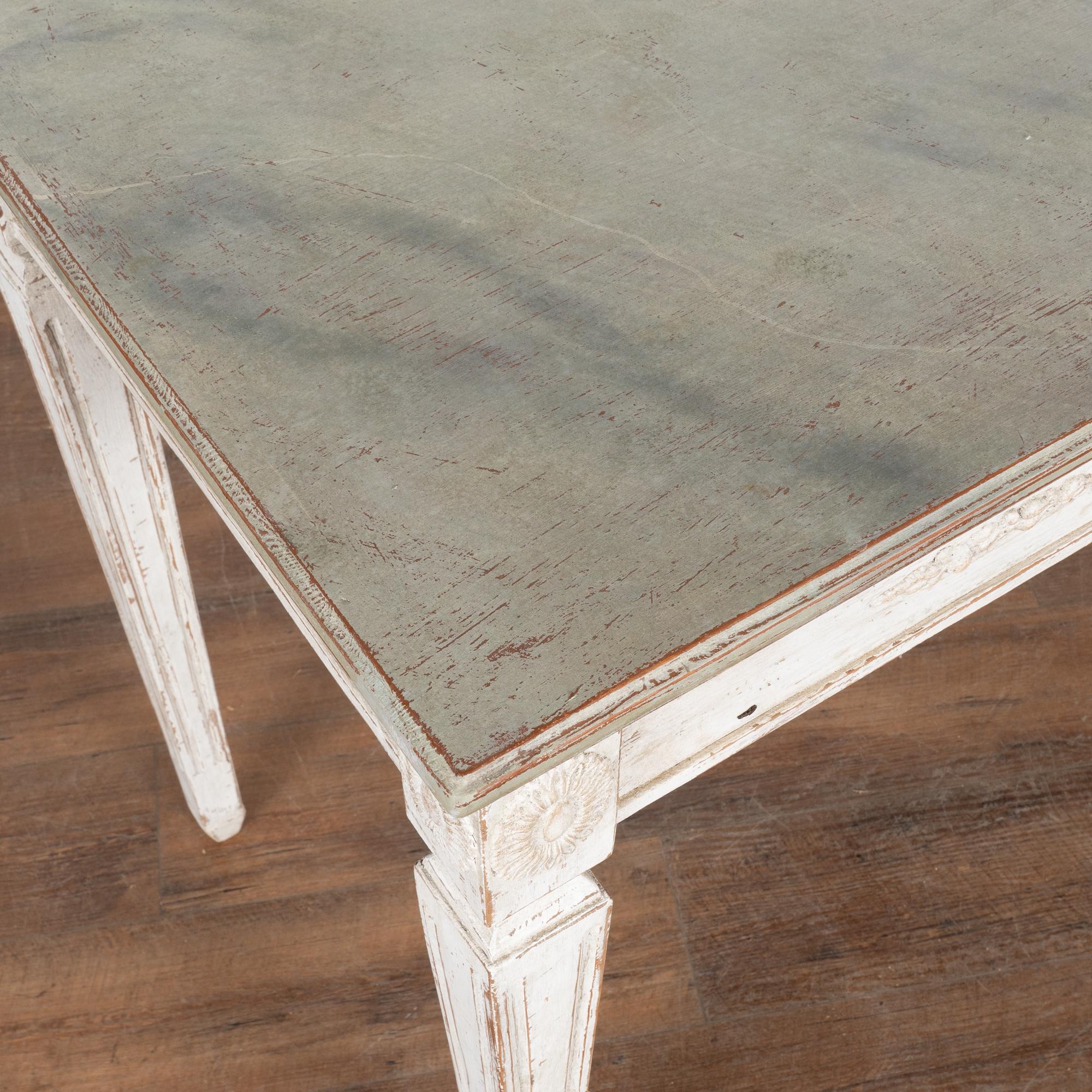 Wood White Gustavian Console Table, Sweden circa 1860
