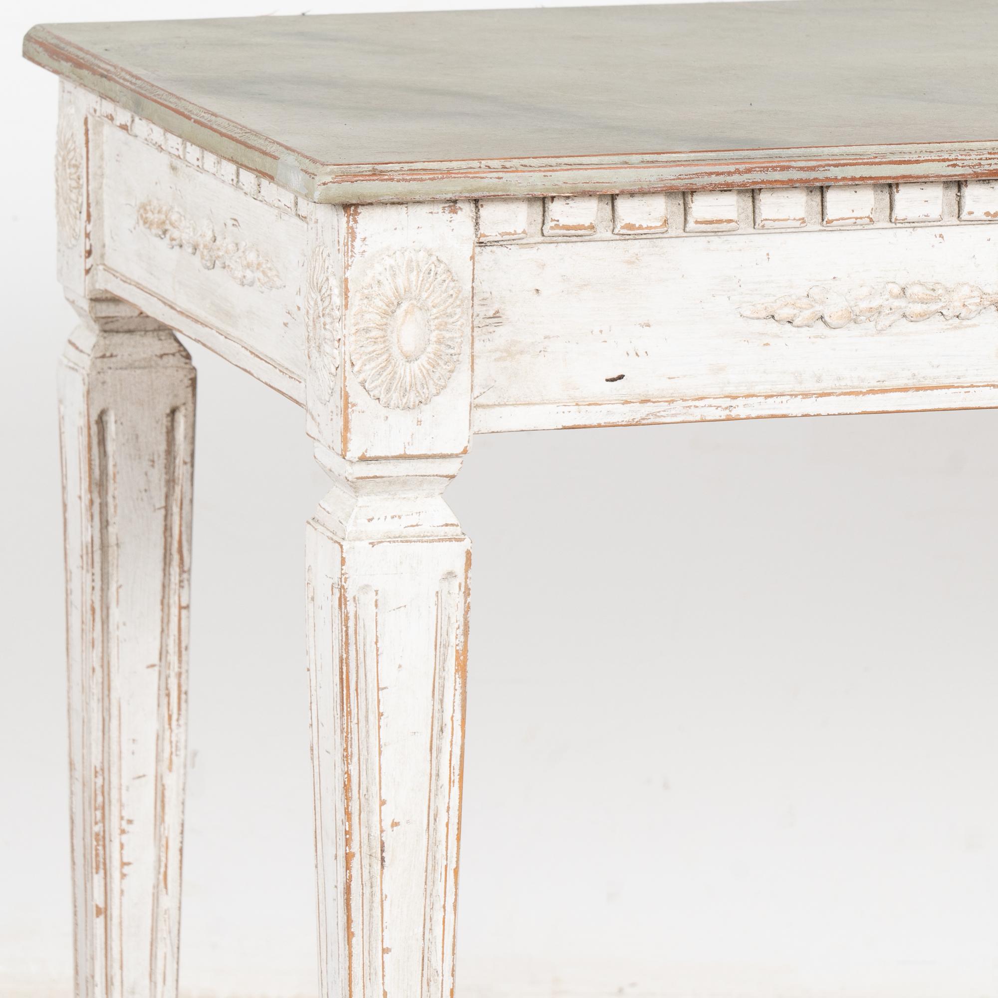 White Gustavian Console Table, Sweden circa 1860 2