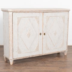 Console buffet en pin gustavien blanc, Suède vers 1840