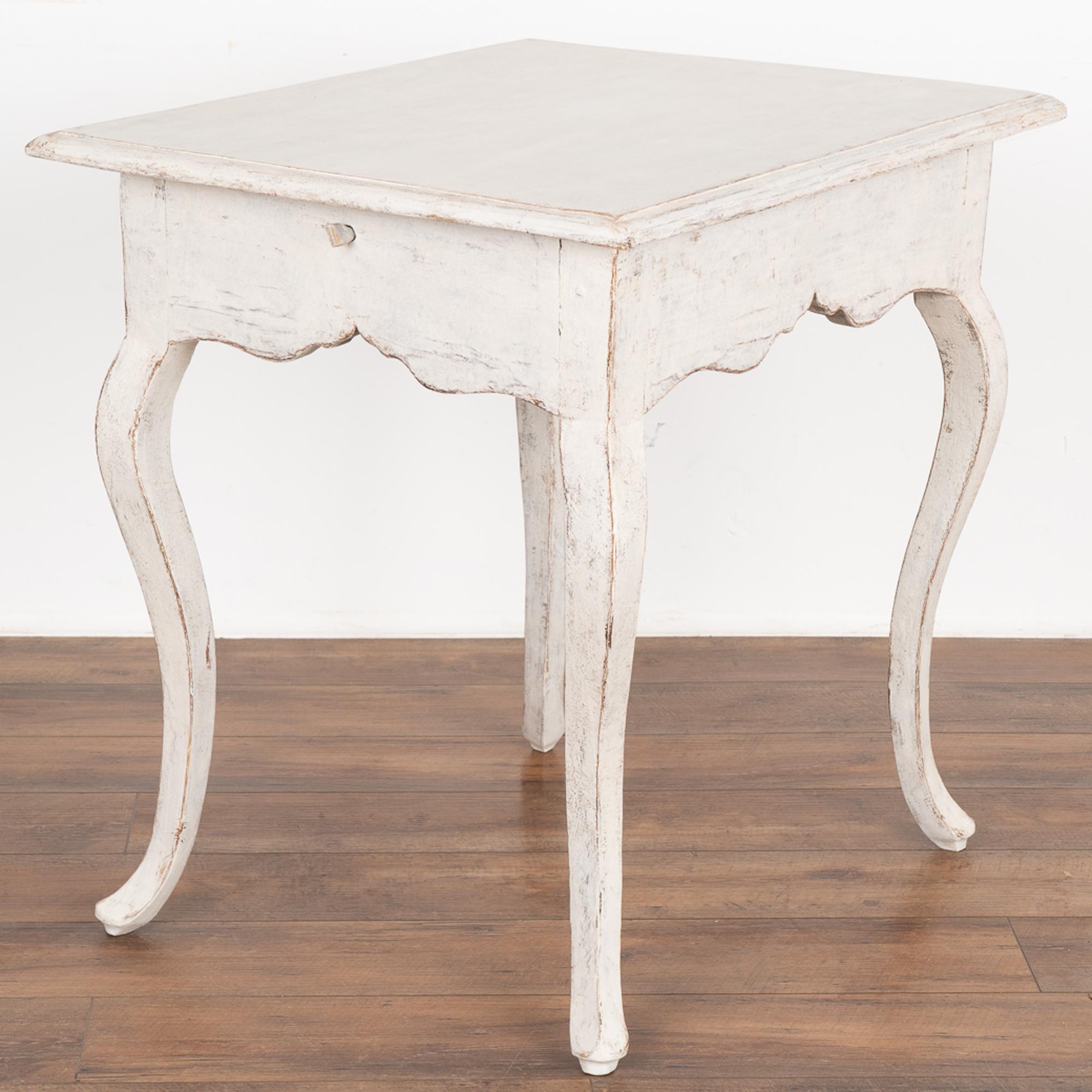White Gustavian Side Table with Cabriolet Legs, Sweden circa 1800-20 For Sale 5
