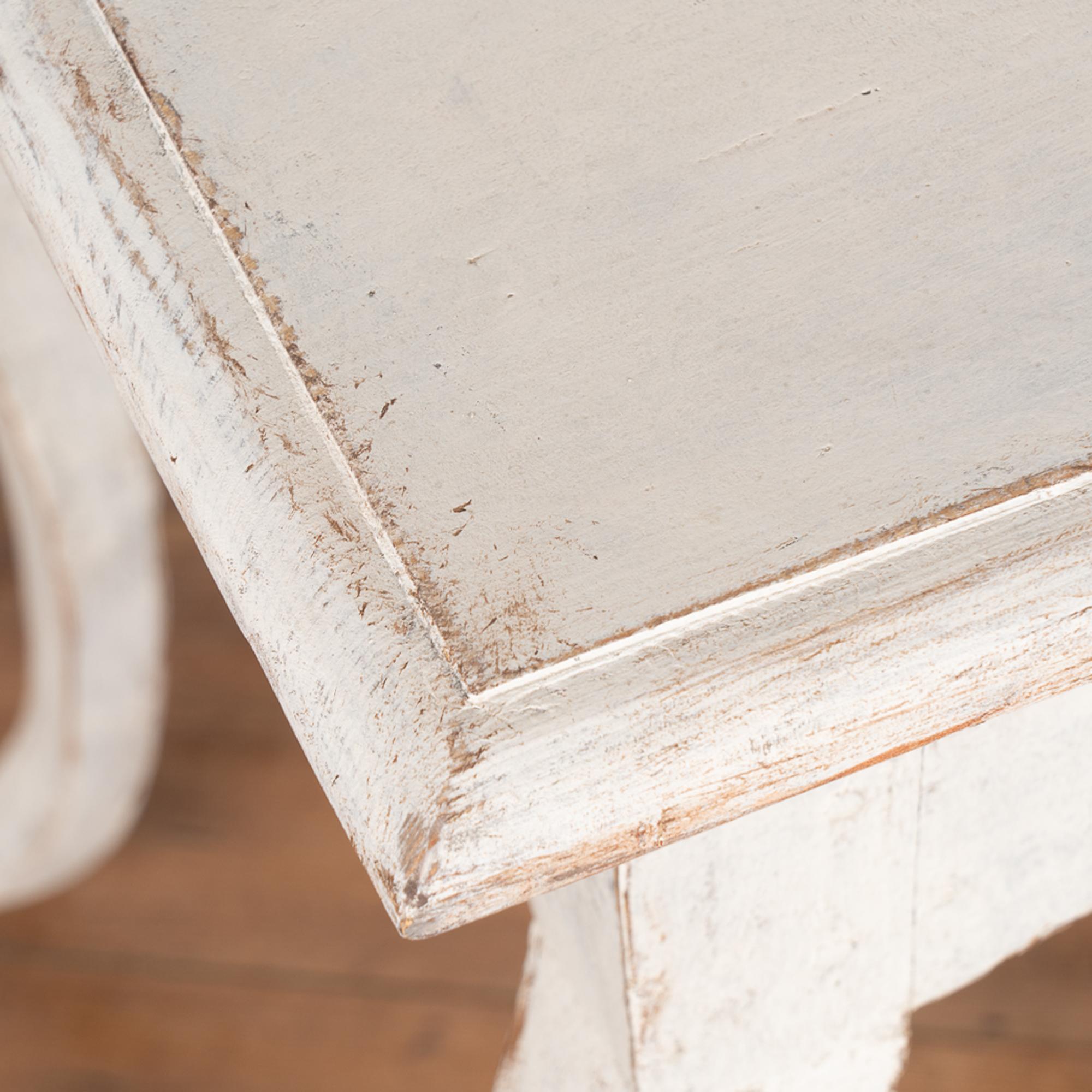 White Gustavian Side Table with Cabriolet Legs, Sweden circa 1800-20 For Sale 1