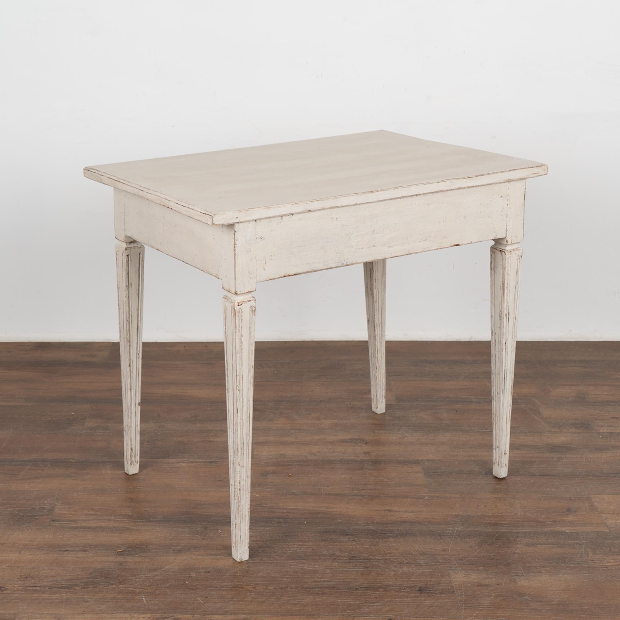 White Gustavian Side Table with Drawer, Sweden, circa 1820-40 5