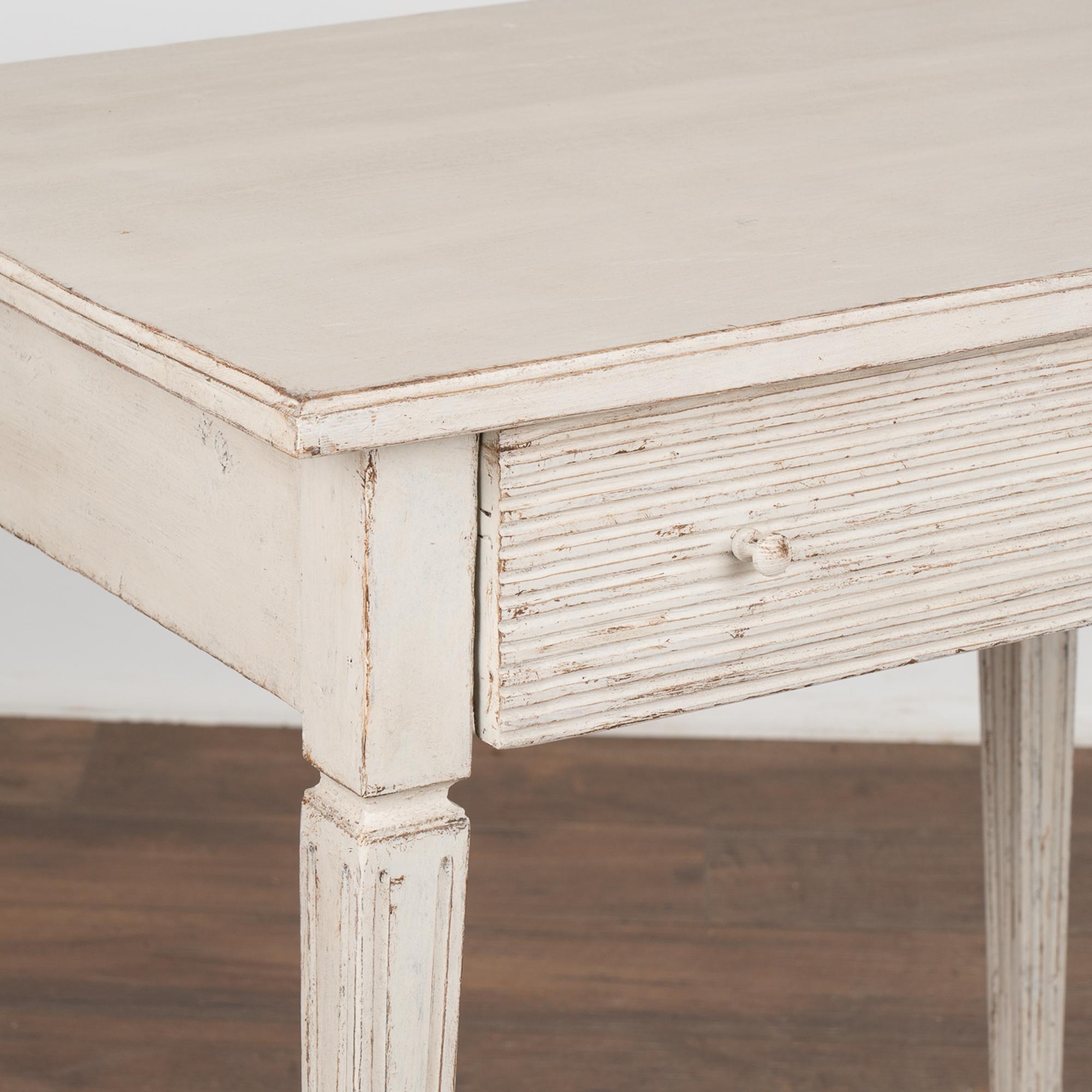 Wood White Gustavian Side Table with Drawer, Sweden, circa 1820-40