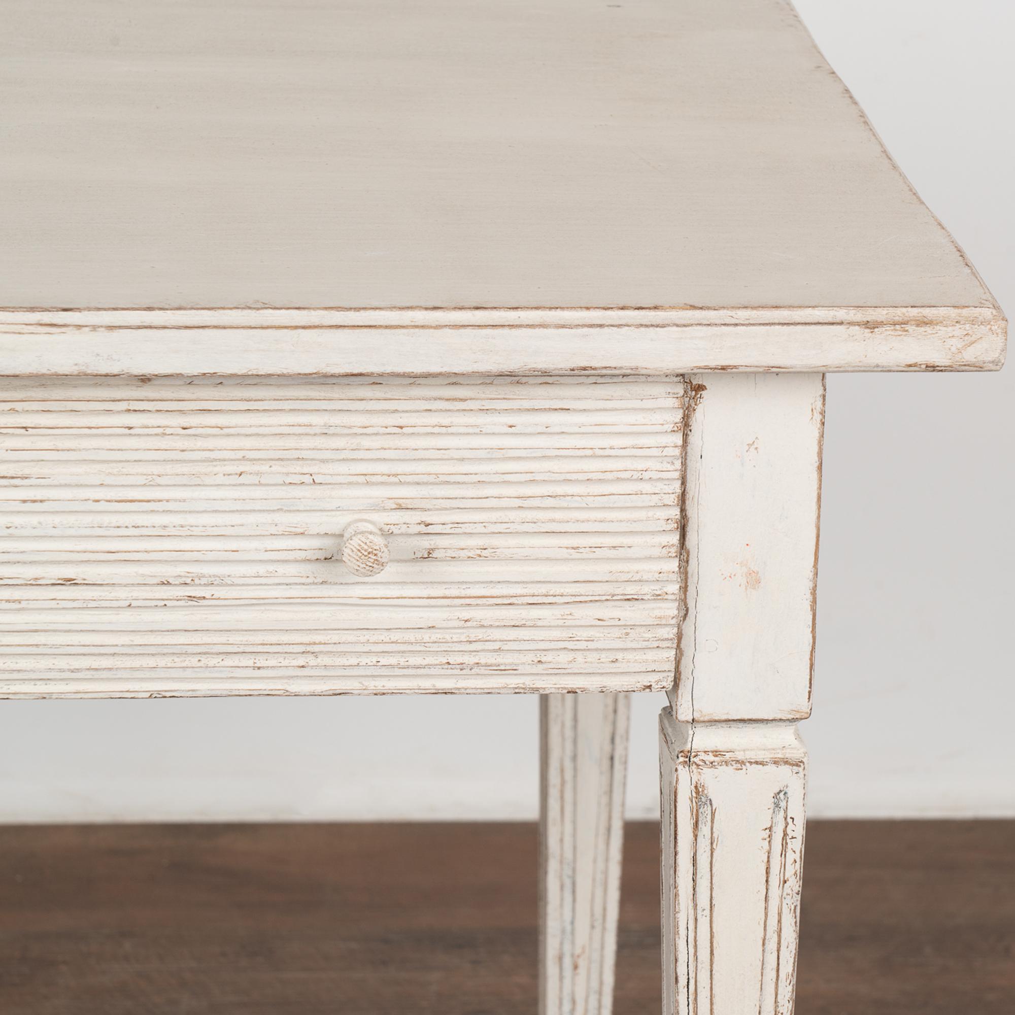White Gustavian Side Table with Drawer, Sweden, circa 1820-40 3
