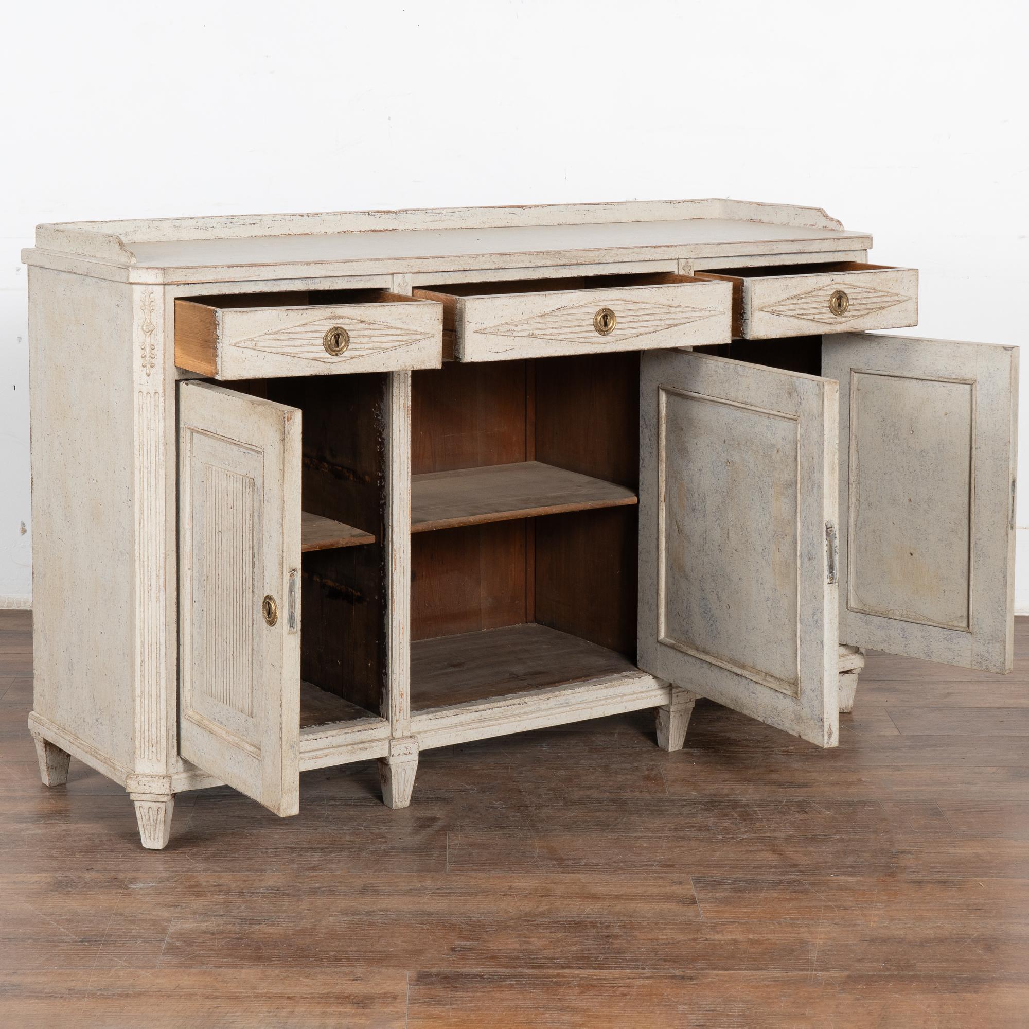 Swedish White Gustavian Sideboard Buffet, Sweden circa 1860-80