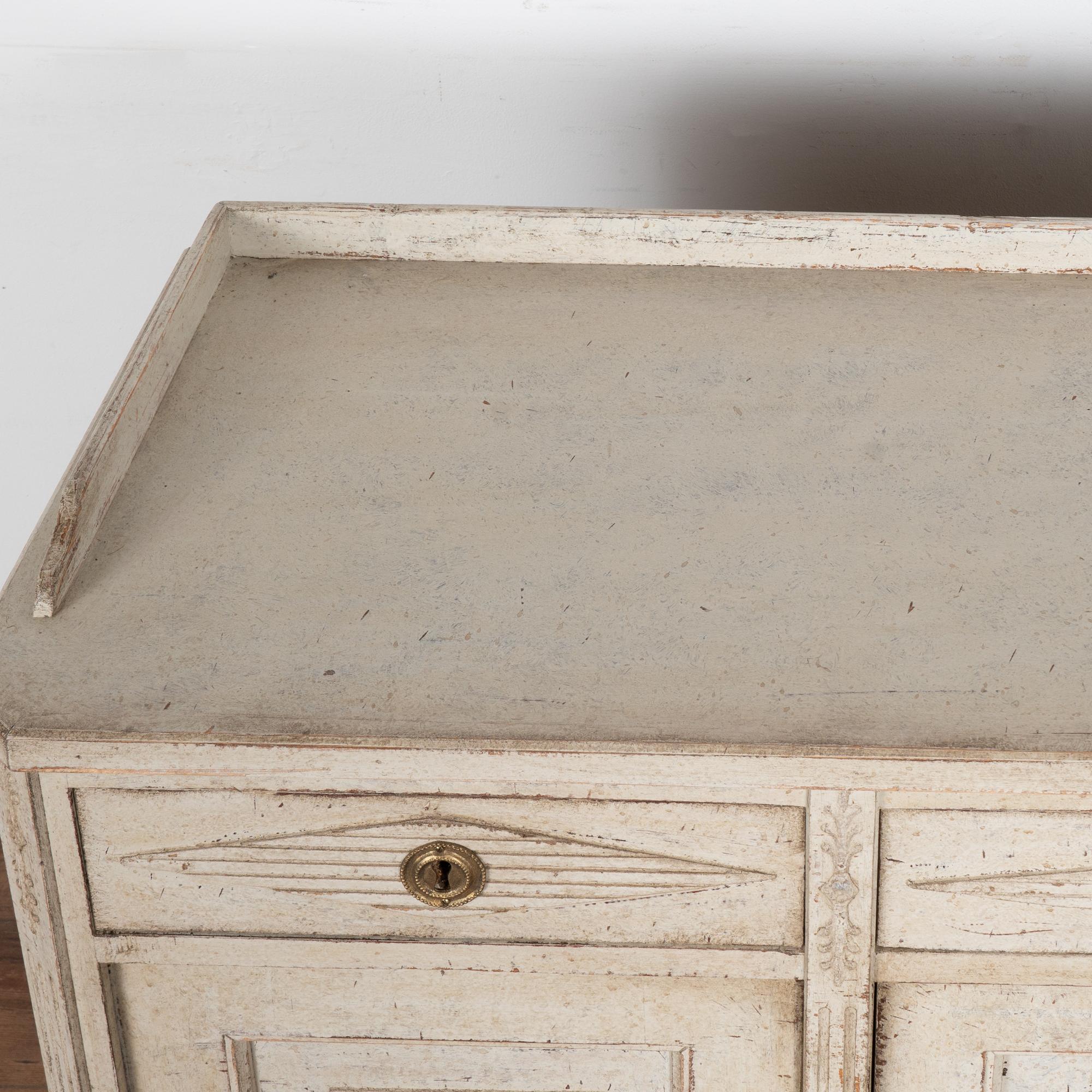 Pine White Gustavian Sideboard Buffet, Sweden circa 1860-80