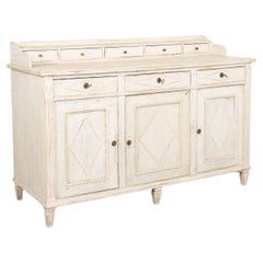 Antique White Gustavian Sideboard Buffet, Sweden circa 1860-80