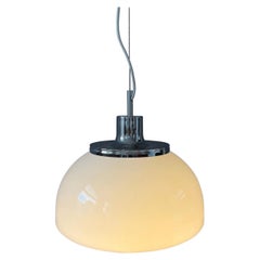 Lámpara colgante blanca de plexiglás Guzzini Faro, años 70