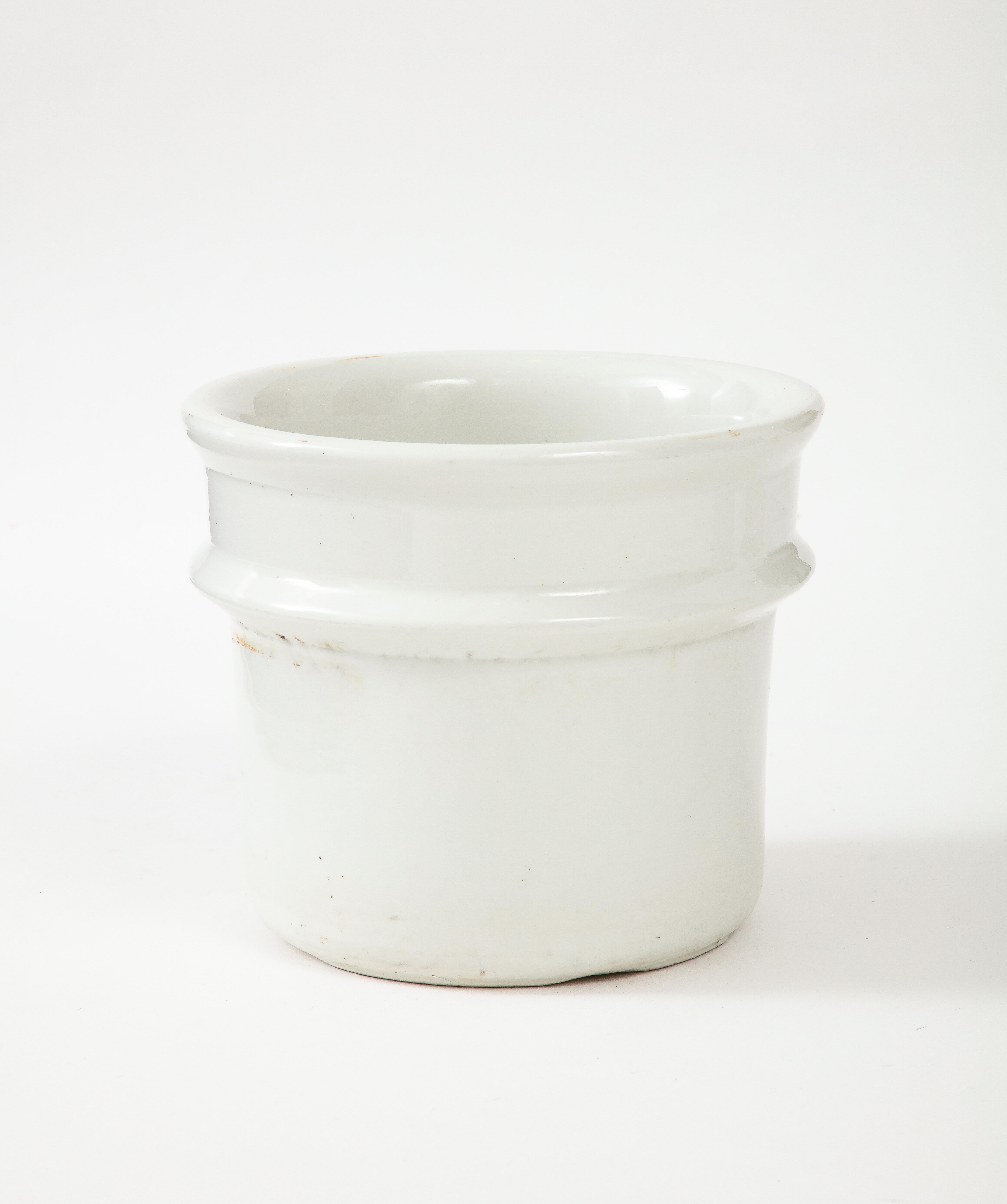 White Large Ironstone vessel marked 'Hall'.