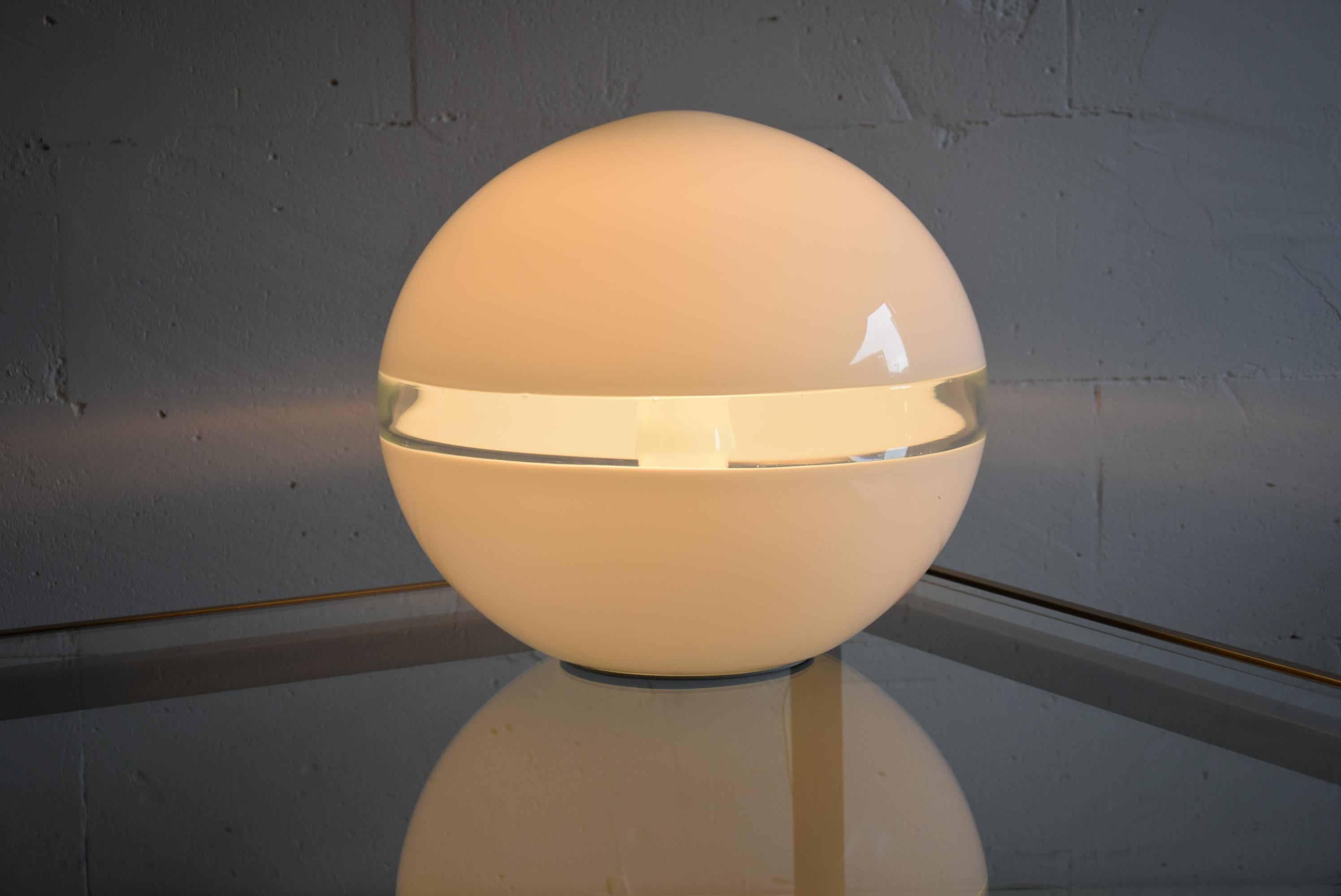 Art Glass White Hand Blown Glass Table Lamp by Carlo Nason for Mazzega