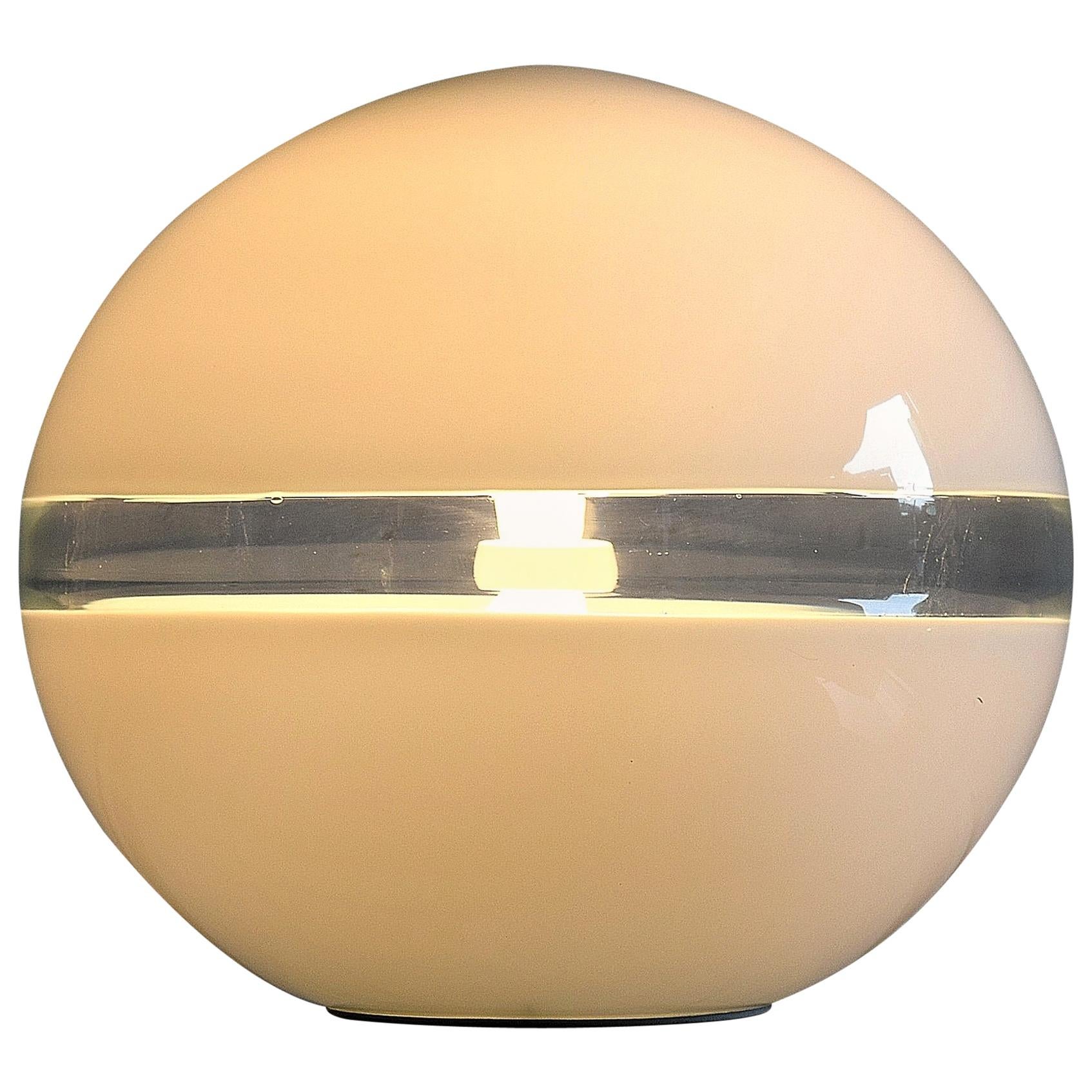 White Hand Blown Glass Table Lamp by Carlo Nason for Mazzega