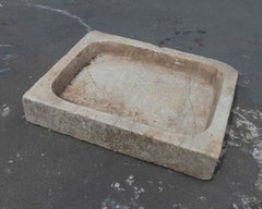 White Hand Carved Marble Washbasin with One Sink in a Single Block