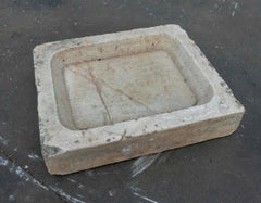 White Hand-Carved Marble Washbasin with One Sink in a Single Block