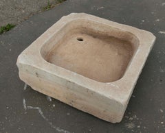 White Hand-Carved Marble Washbasin with One Sink in a Single Block