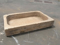 White Hand Carved Marble Washbasin with One Sink in a Single Block