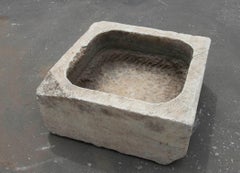 White Hand Carved Marble Washbasin with One Sink in a Single Block