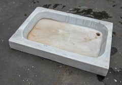 White Hand Carved Marble Washbasin with One Sink in a Single Block