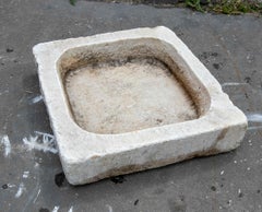 White Hand Carved Marble Washbasin with One Sink in a Single Block