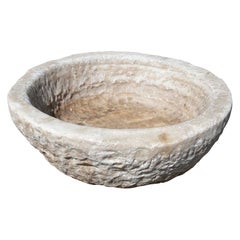 Aquarelle en marbre blanc sculptée à la main avec un seul évier
