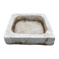 Lavabo de mármol blanco tallado a mano con un fregadero en un solo bloque
