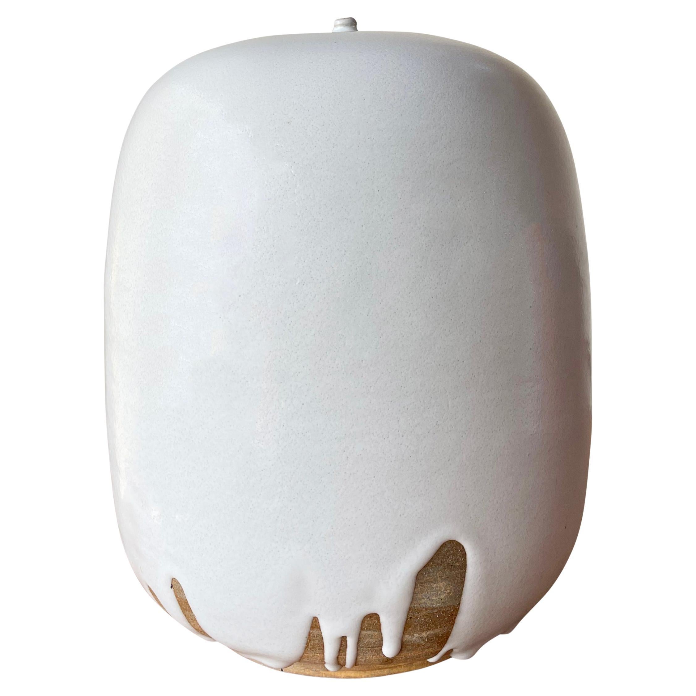 White Hand Made Ceramic Vase, Ceramic Sculpture, Earthy Modern Ceramic Sculpture