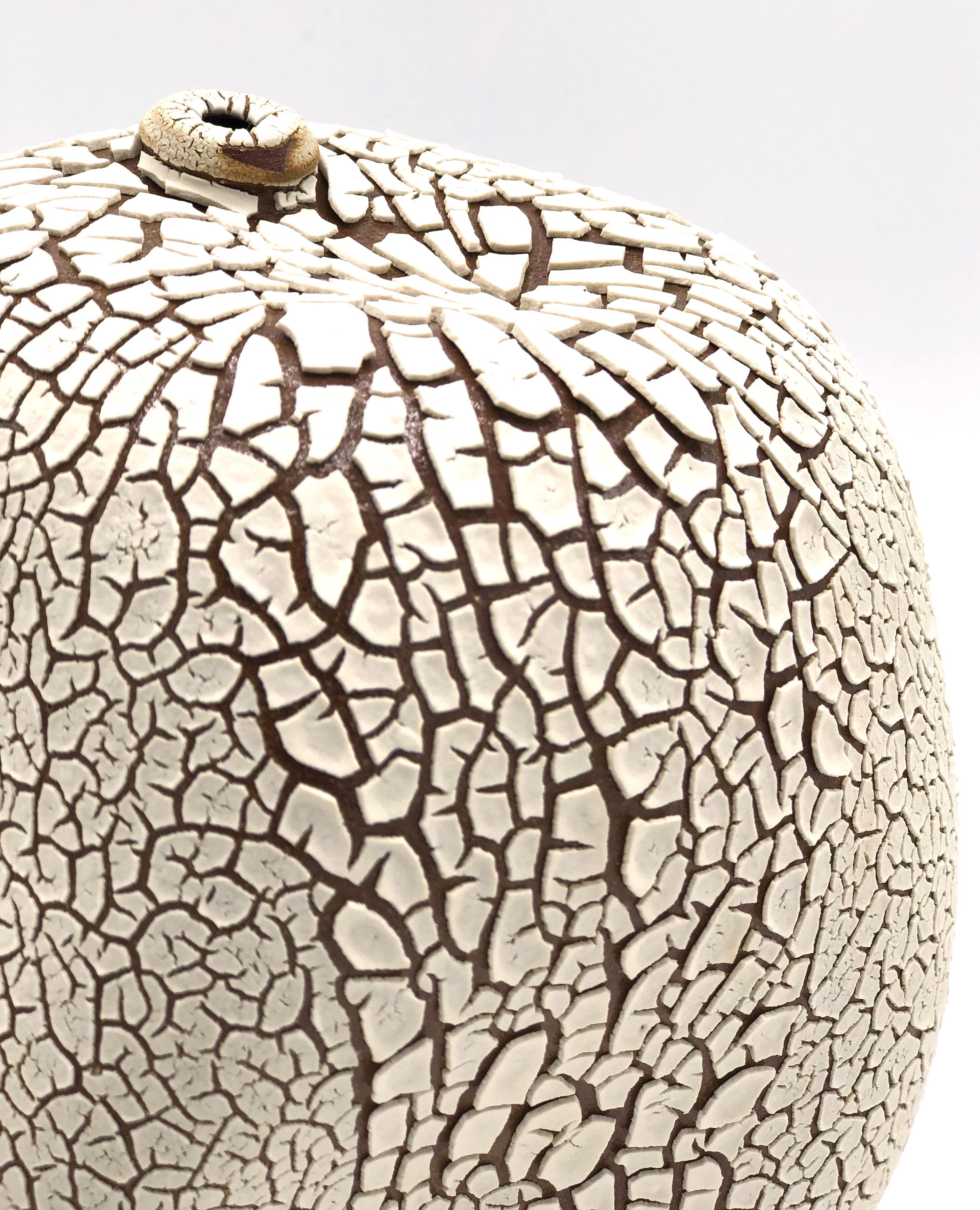 American White Hand Made Contemporary Ceramic Vase / Interior Sculpture / Wabi Sabi
