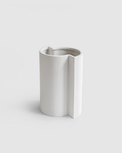 White Handcrafted Ceramic "Bishop" vase, Italy, Modern