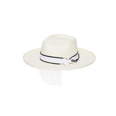White handmade embellished hat NWOT