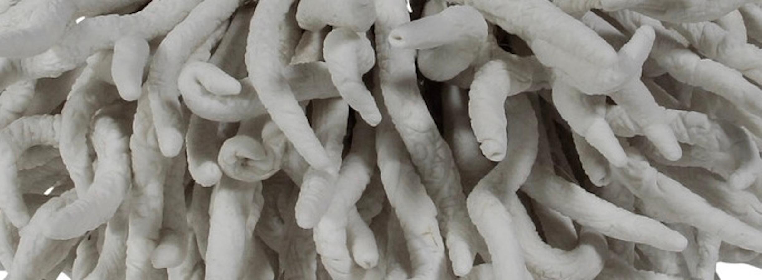 Ciotola scultorea in porcellana bianca fatta a mano, Francia, Contemporaneo in vendita 3